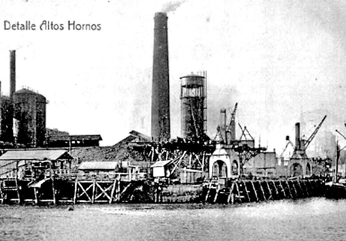 Aspecto que lucía esta zona de la ría en Barakaldo a principios del pasado siglo.