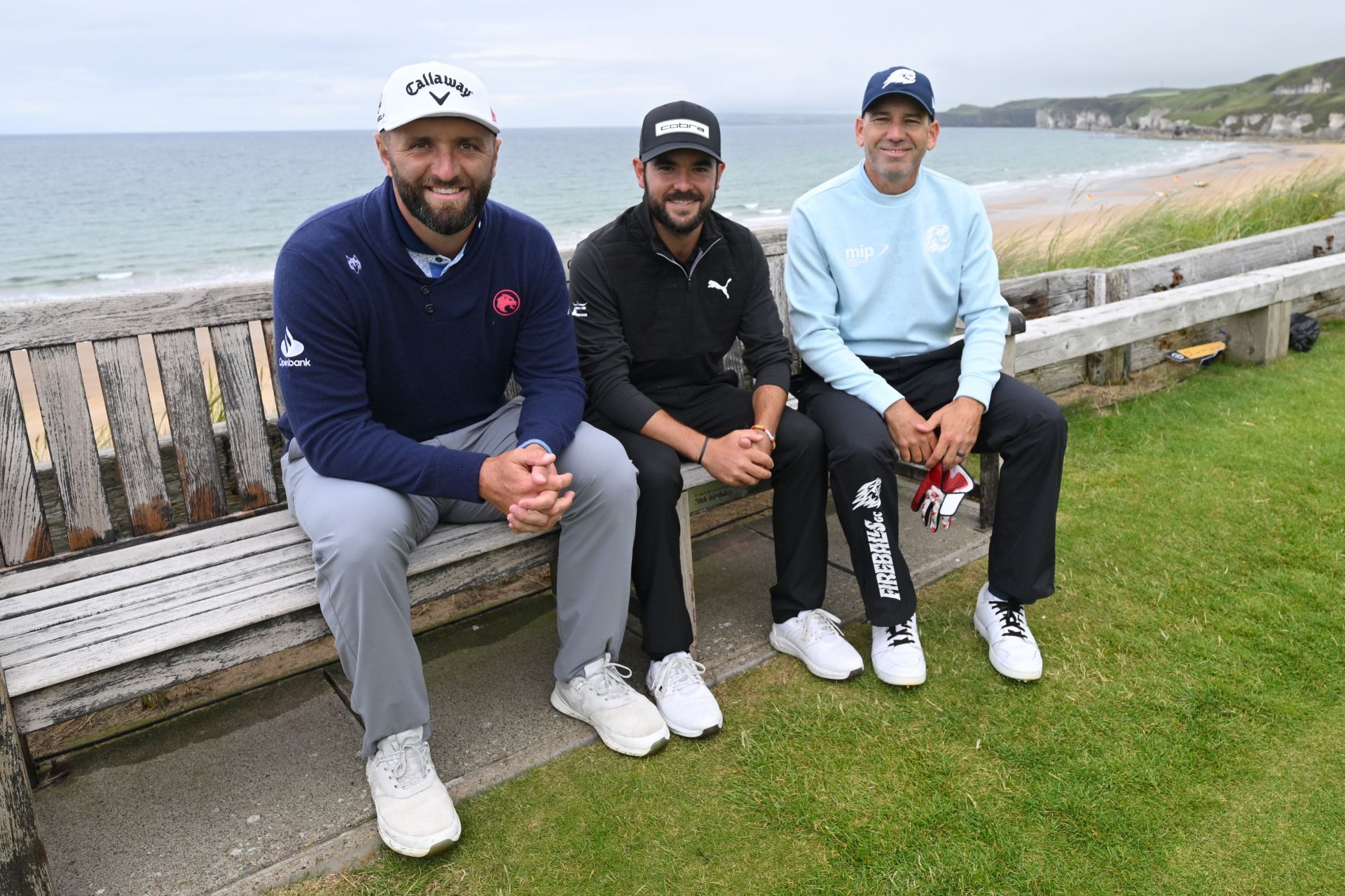 Jon Rahm, Ángel Hidalgo y Sergio García compartieron el martes una ronda de prácticas.