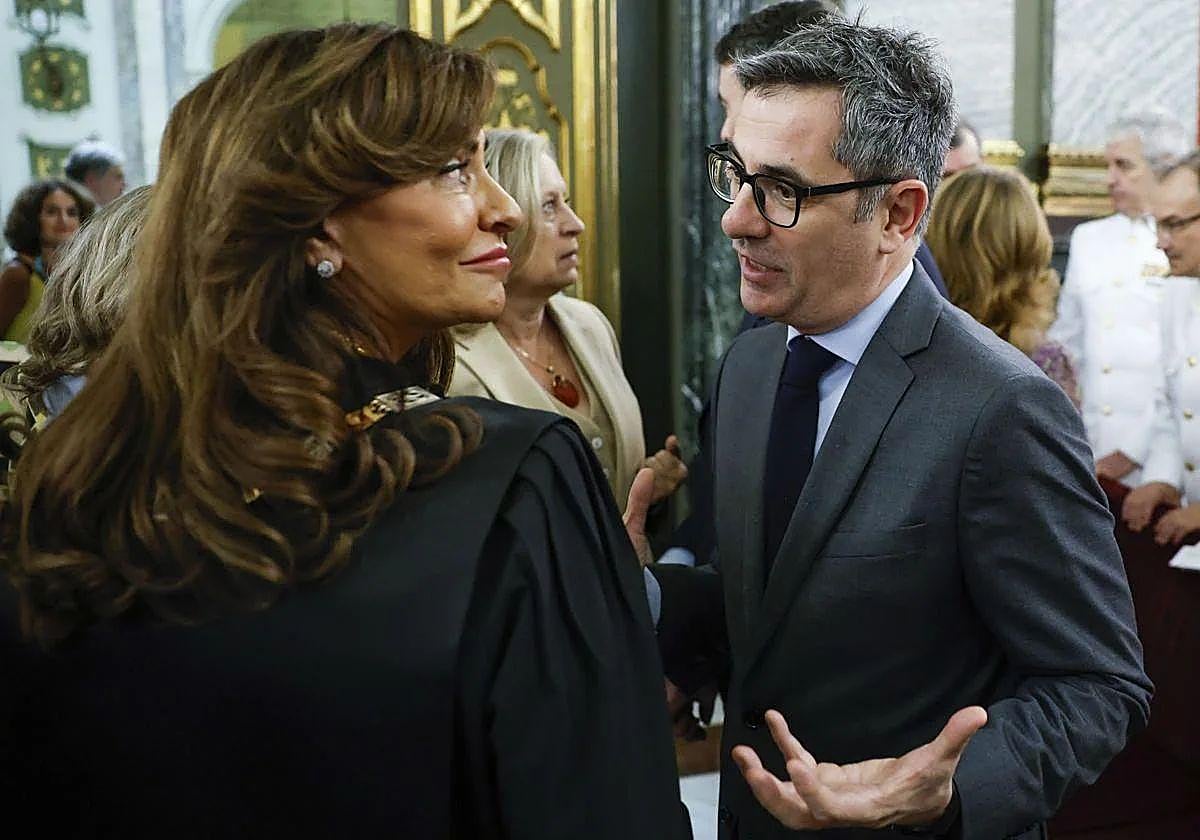 El ministro de Justicia, Félix Bolaños, en la toma de posesión de magistrados del Tribunal Supremo.