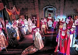 Escena del reparto del Reino entre los cuatro hijos de Sancho III el Mayor.