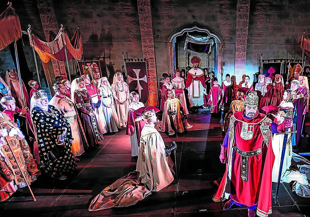 Escena del reparto del Reino entre los cuatro hijos de Sancho III el Mayor.