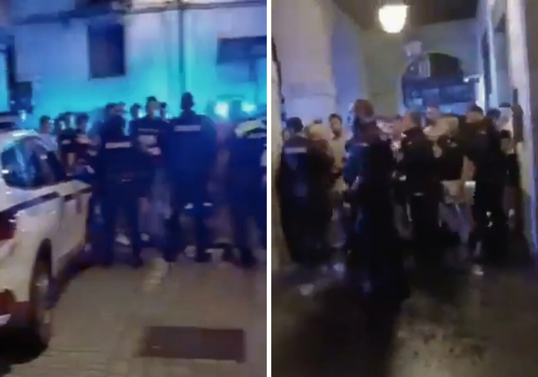 Imágenes de los altercados de esta noche difundidas por el Gaztetxe de Azpeitia.