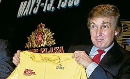 Donald Trump, durante la presentación de la carrera que llevó su nombre.