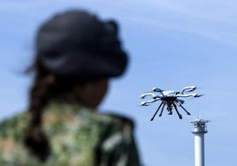 Demostración con drones en la base naval de Den Helder, Países Bajos.