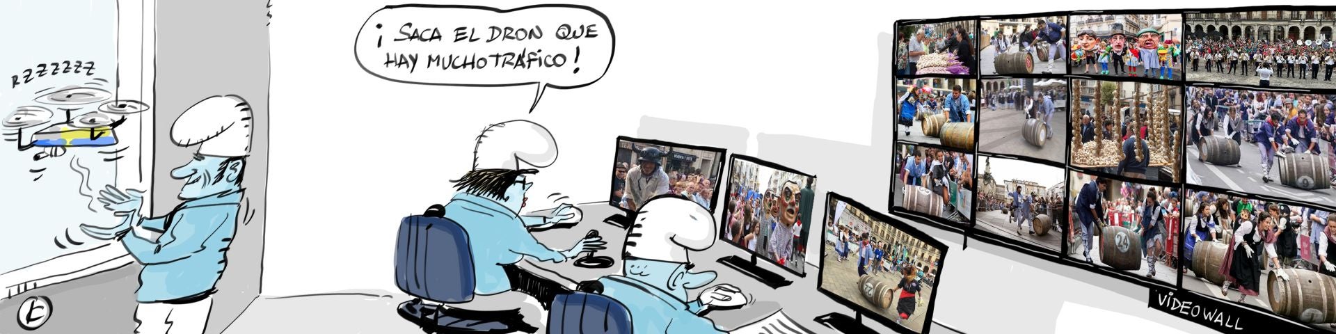 La viñeta de Cerrajería sobre la nueva 'superpantalla' que vigila Vitoria