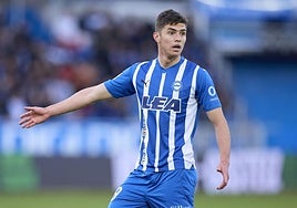 Panichelli, el día de su debut en Primera con el Alavés.