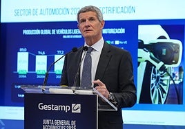 El presidente de Gestamp, Francisco J. Riberas, durante la última junta de accionistas de la empresa.