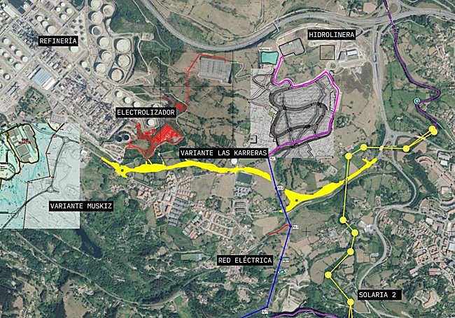 Infografía de los proyectos que buscan instalarse en Abanto.