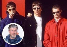 Liam y Noel Gallagher junto a su hermano mayor, Paul.