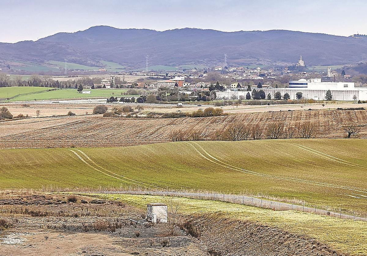 La expansión de Miñano por el norte está prevista en este terreno que ahora está sembrado.