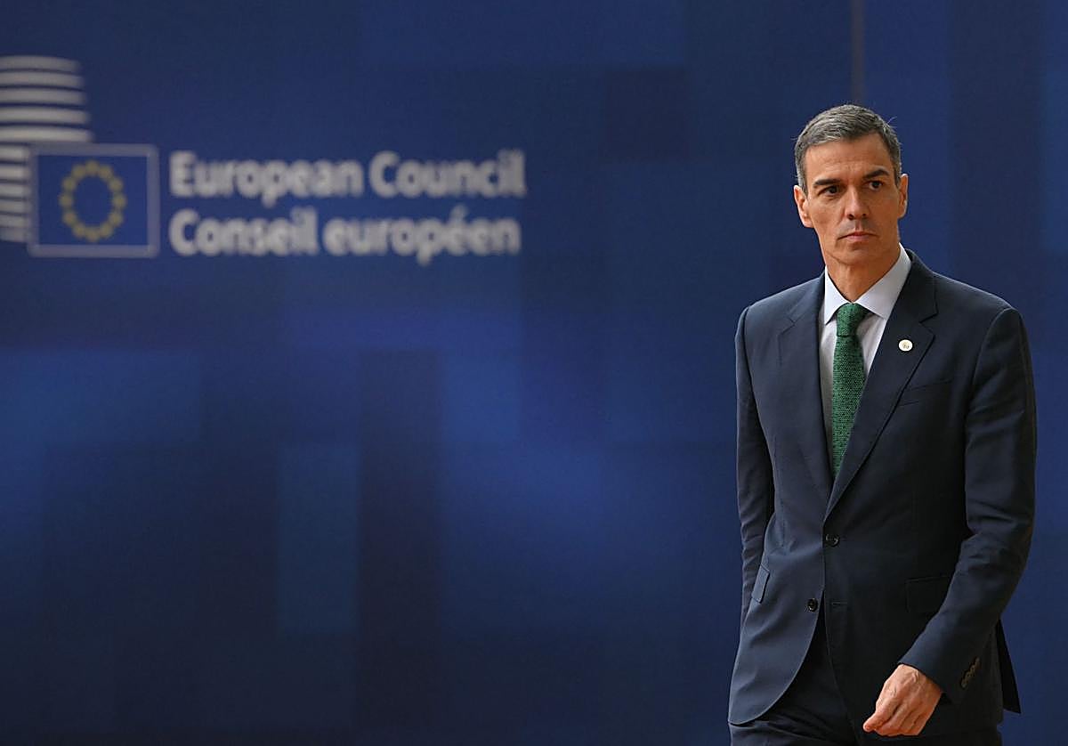 El presidente del Gobierno, Pedro Sánchez, en el Consejo Europeo en Bruselas.