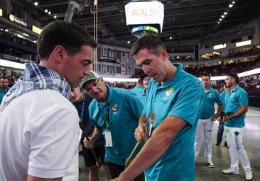 Pradales celebra junto a aizkolaris y harrijasotzailes la 'Sports Night' en Boise