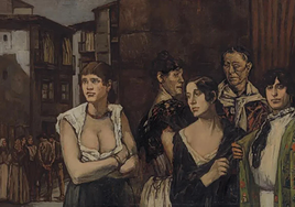 'Mujeres de la vida', obra de José Gutierrez Solana pintada alrededor de 1915