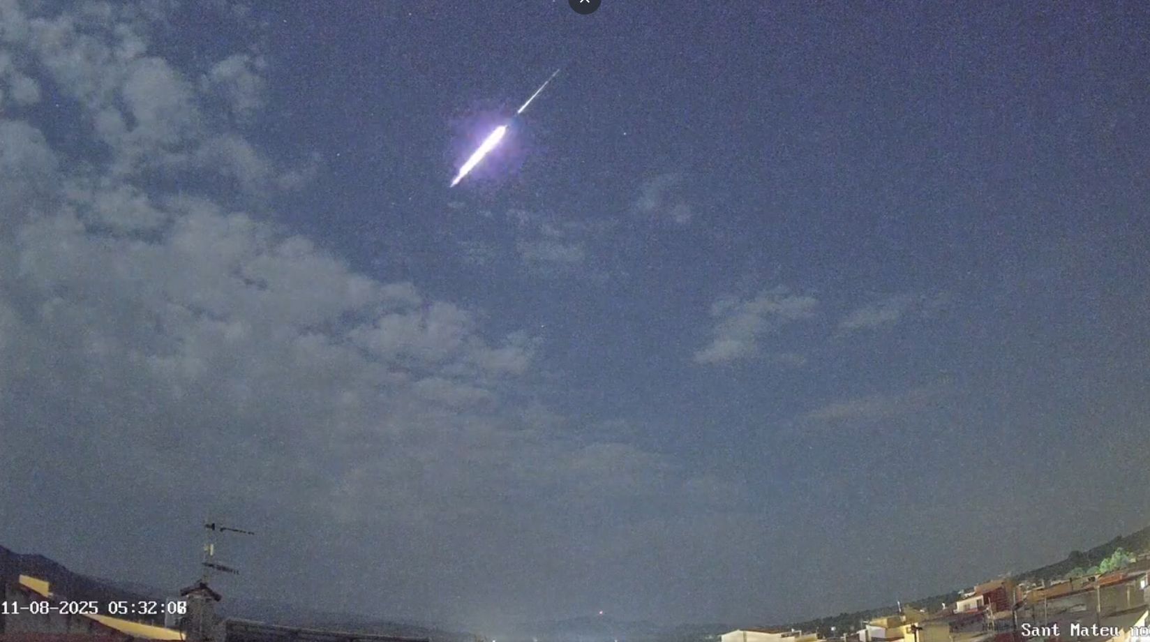 Imagen captada sobre la provincia de Zaragoza a las 3.32 horas.