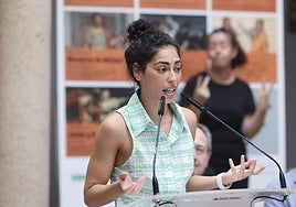 Mina El Hammani en la presentación de Las Toyanas en Mérida.