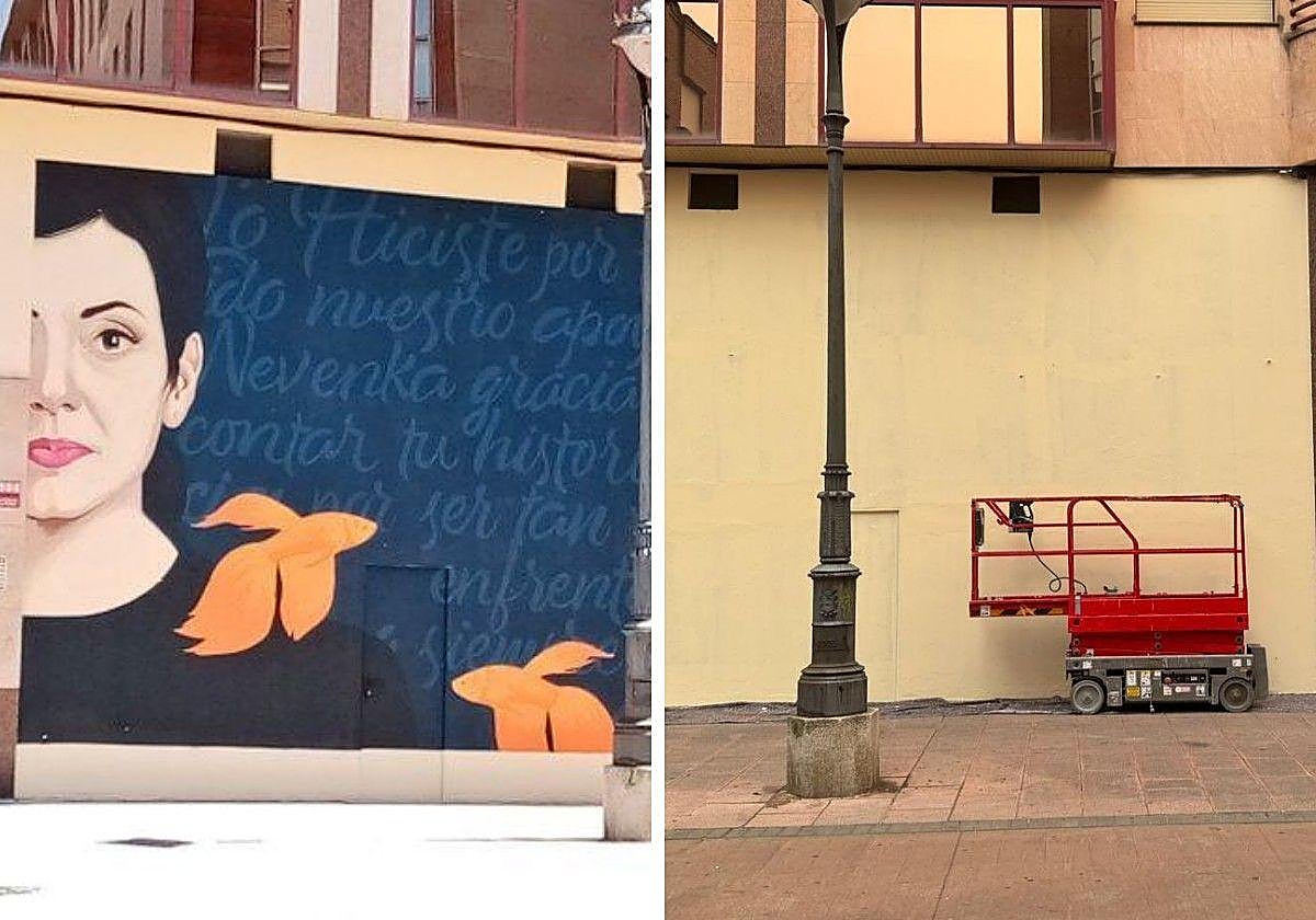 Eliminan el mural dedicado a Nevenka en Ponferrada