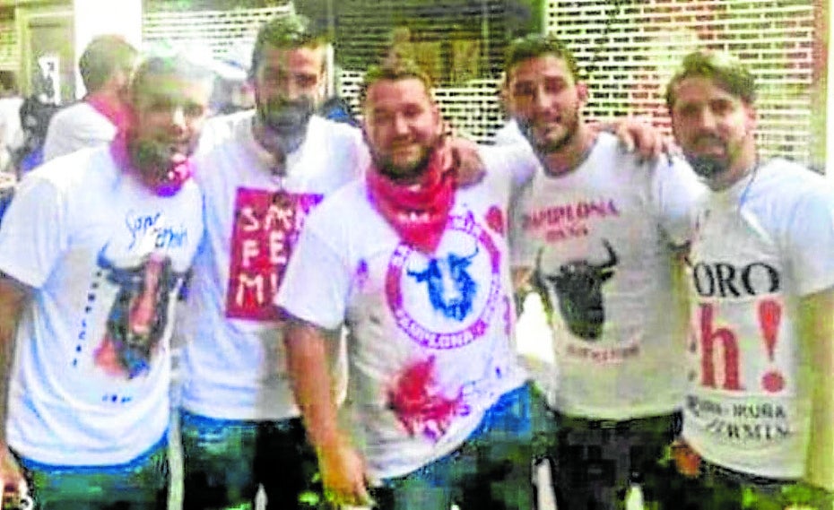 Los miembros de La Manada, en Sanfermines