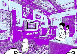 Los personajes están dibujados a rotulador como lo haría un niño