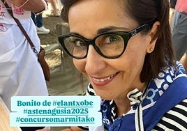 Adela González se anima con el marmitako en el concurso de Aste Nagusia en El Arenal