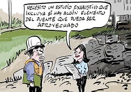La viñeta de Cerrajería sobre la reconstrucción del puente dañado en Salburua