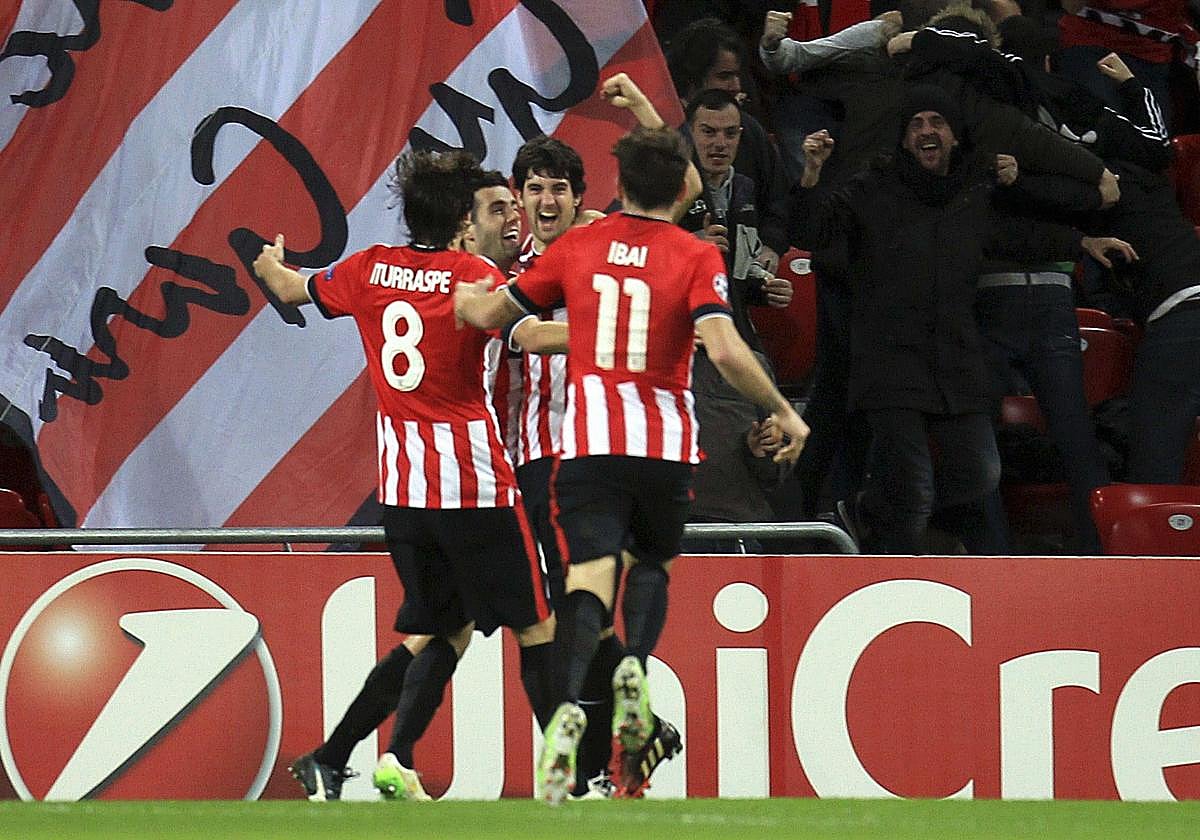 San José y Susaeta fueron los autores de los goles en el último partido del Athletic en Champions. Los rojiblancos ganaron 2-0 al Bate Borisov en San Mamés el 10 de diciembre de 2014.