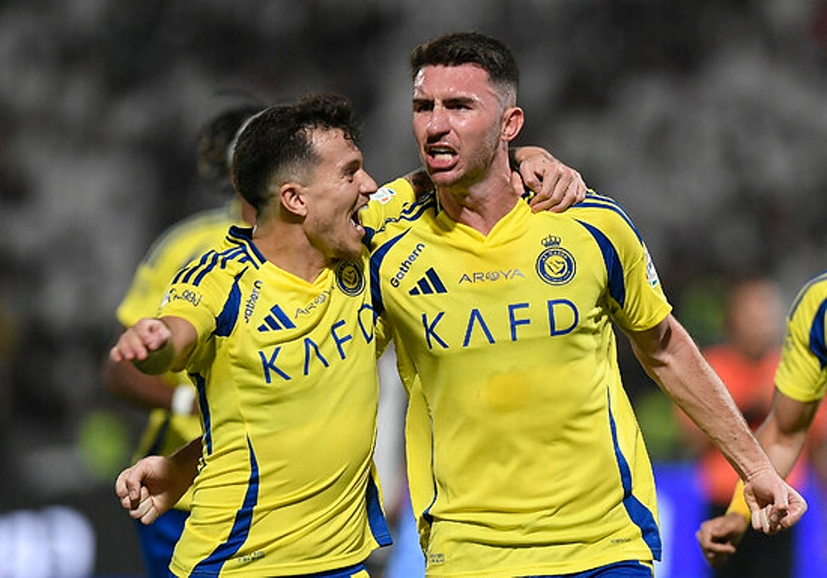 Aymeric Laporte celebra un gol con el Al-Nassr.