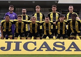 Los once jugadores del Barakaldo que salieron de inicio ante México sub-18.