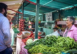 Imagen de una edición pasada de la feria agrícola de Portugalete, la más antigua del territorio vizcaíno.