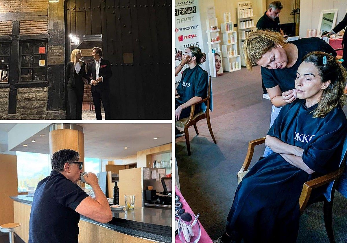 Valeria Mazza y su marido degustaron un clásico vitoriano, Carlos Bardem cogió fuerzas con un café en el Gran Hotel Lakua y Verónica Sánchez y Carlota Baró se pusieron monas en el 'backstage' de maquillaje y peluquería.