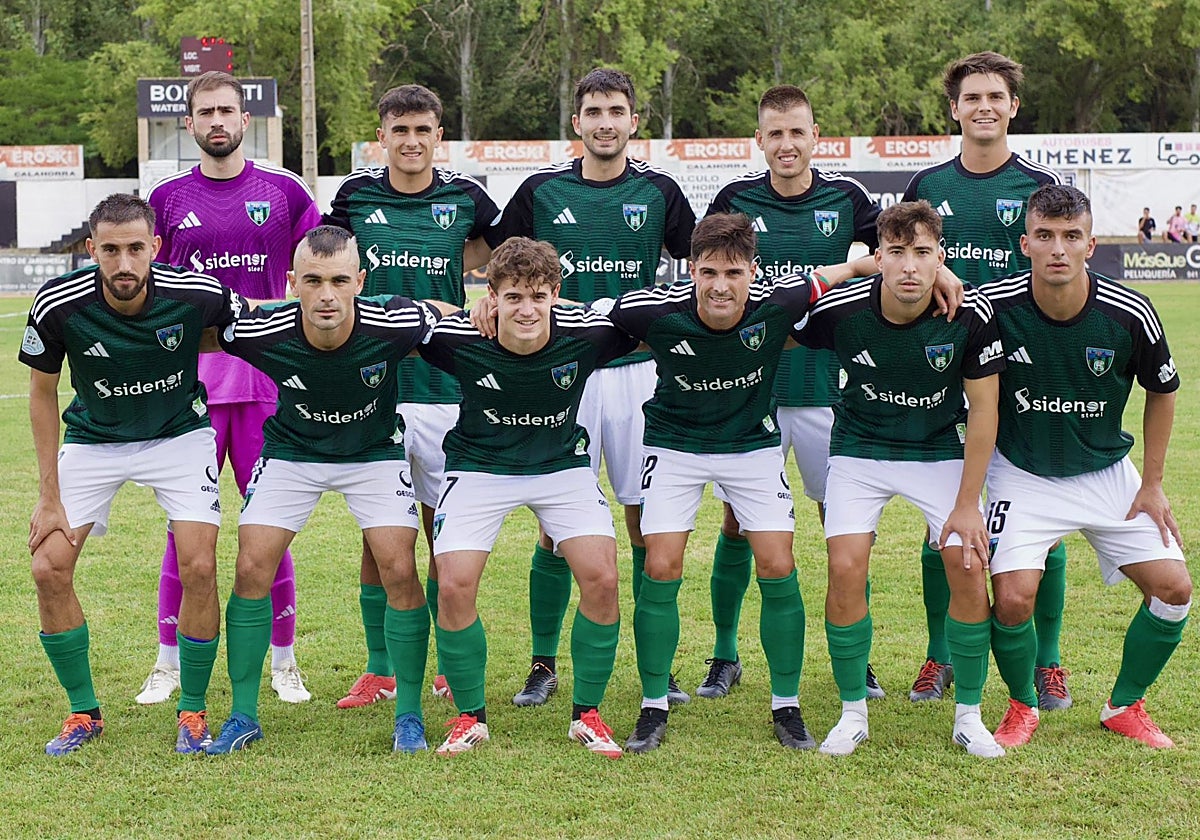 El primer once titular del Sestao River esta temporada frente al Alfaro.