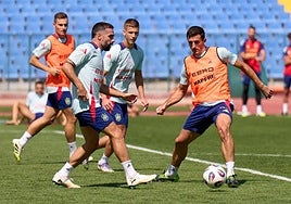 Vivián en un entrenamiento con la selección esta semana.