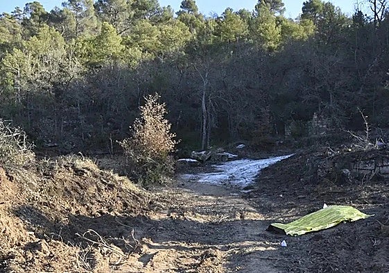El cuerpo de Coromina en el paraje en el que fue ejecutado.