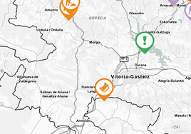 Herida al salirse de la calzada un vehículo en la A-1, a su paso por Vitoria