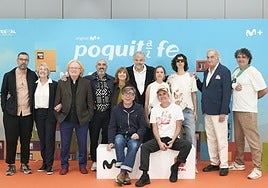 El reparto de la segunda temporada de 'Poquita fe' de Movistar Plus+, que se ha presentado en el Festival de televisión de Vitoria, FesTVal.