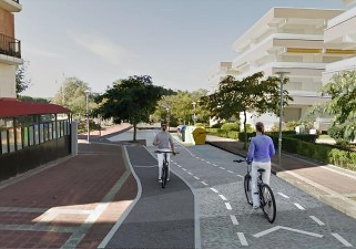 Infografía de cómo quedará el futuro bidegorri.