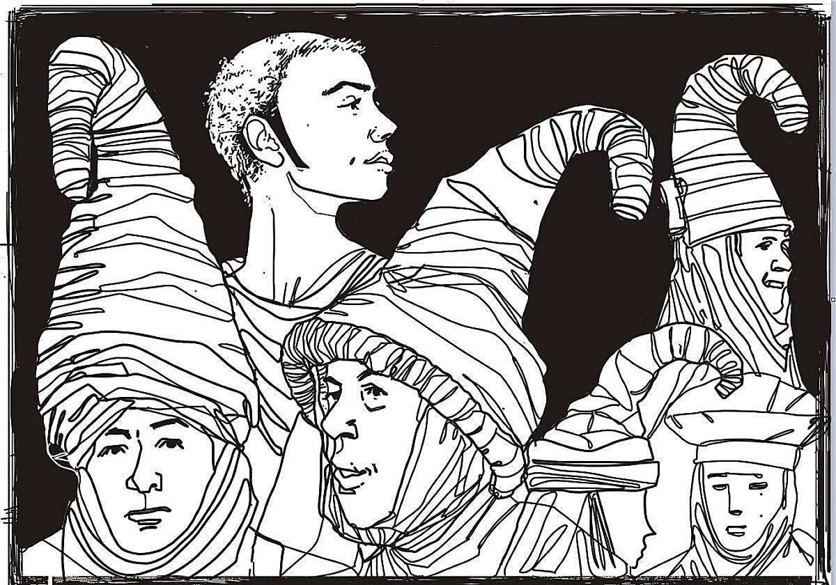 Las doncellas vizcaínas, a cabeza descubierta