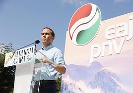 Ansola, este sábado en un acto del PNV en Fruiz.