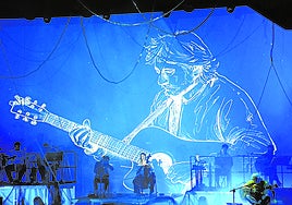 Un momento del concierto homenaje a Benito Lertxundi, ayer en el Muxikebarri.