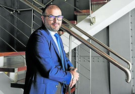 Asier San Millán, presidente de Siderex, el jueves pasado durante la entrevista en el Parque Tecnológico de Leioa