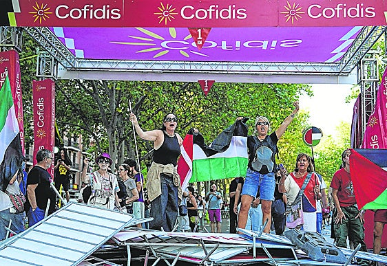Protestas en Madrid a favor de Palestina durante el cierre de La Vuelta