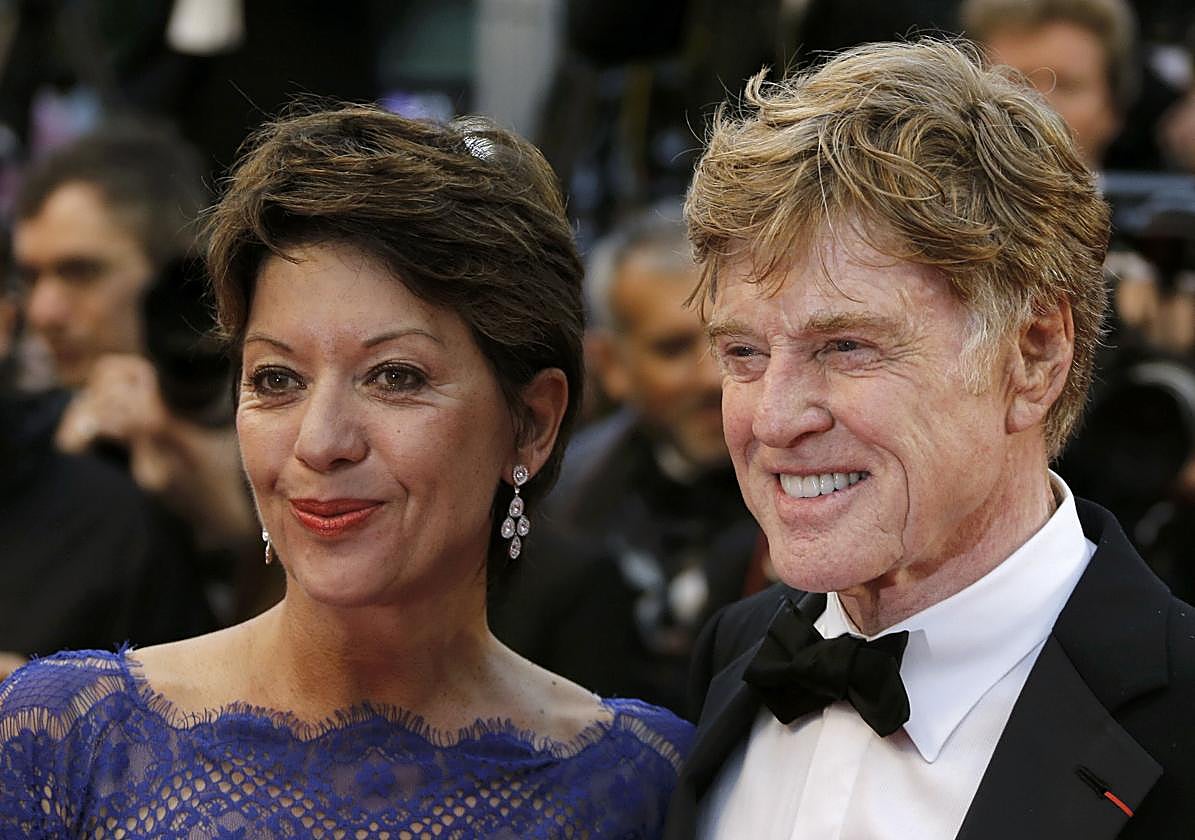 Robert Redford con su segunda mujer, Sibylle Szaggars.