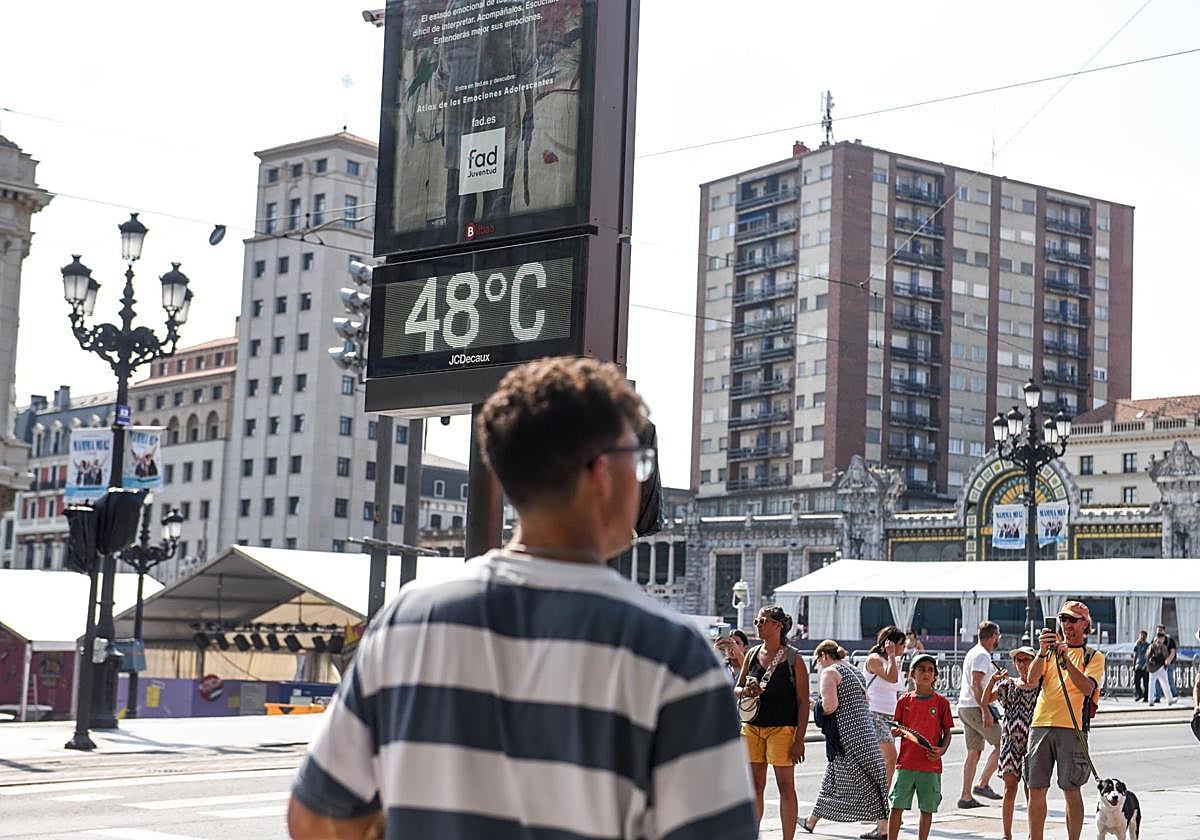 Una jornada calurosa de este verano en Bilbao.
