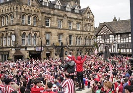 Aficionados del Athletic en Manchester.
