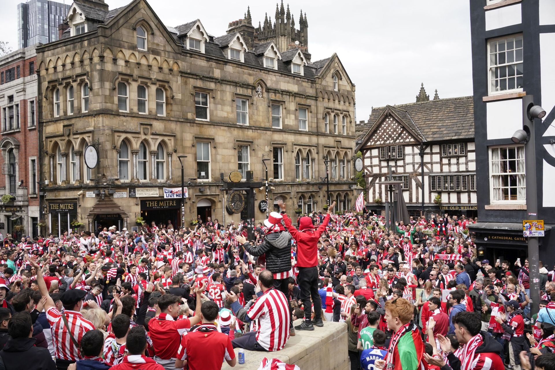 Aficionados del Athletic en Manchester.