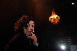 María Goiricelaya, en un receso de los ensayos.