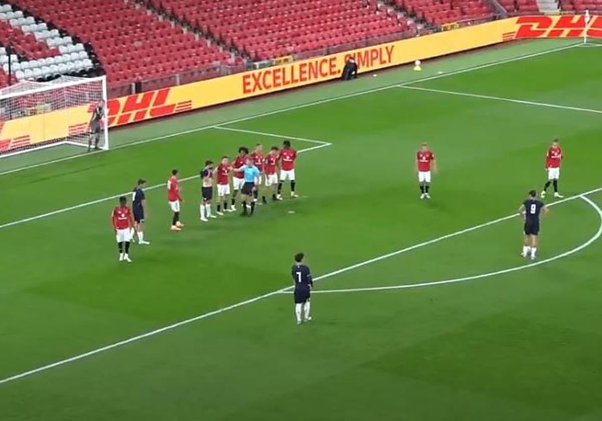 La falta que ha supuesto el gol del Athletic