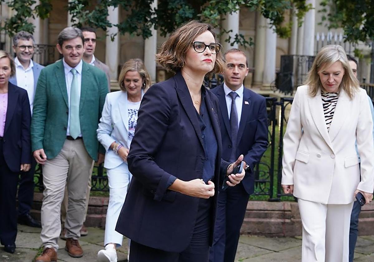 La diputada general, en la Casa de Juntas en Gernika.