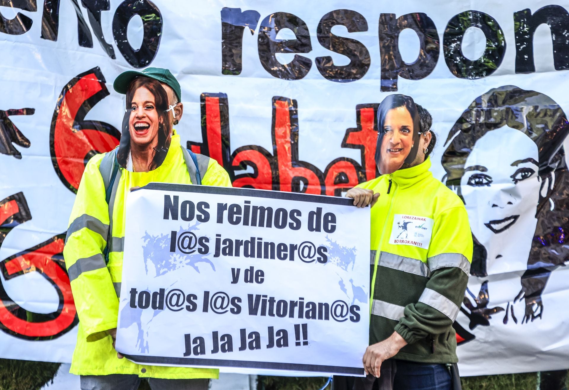 Los jardineros se manifiestan por Vitoria en su sexto mes de huelga