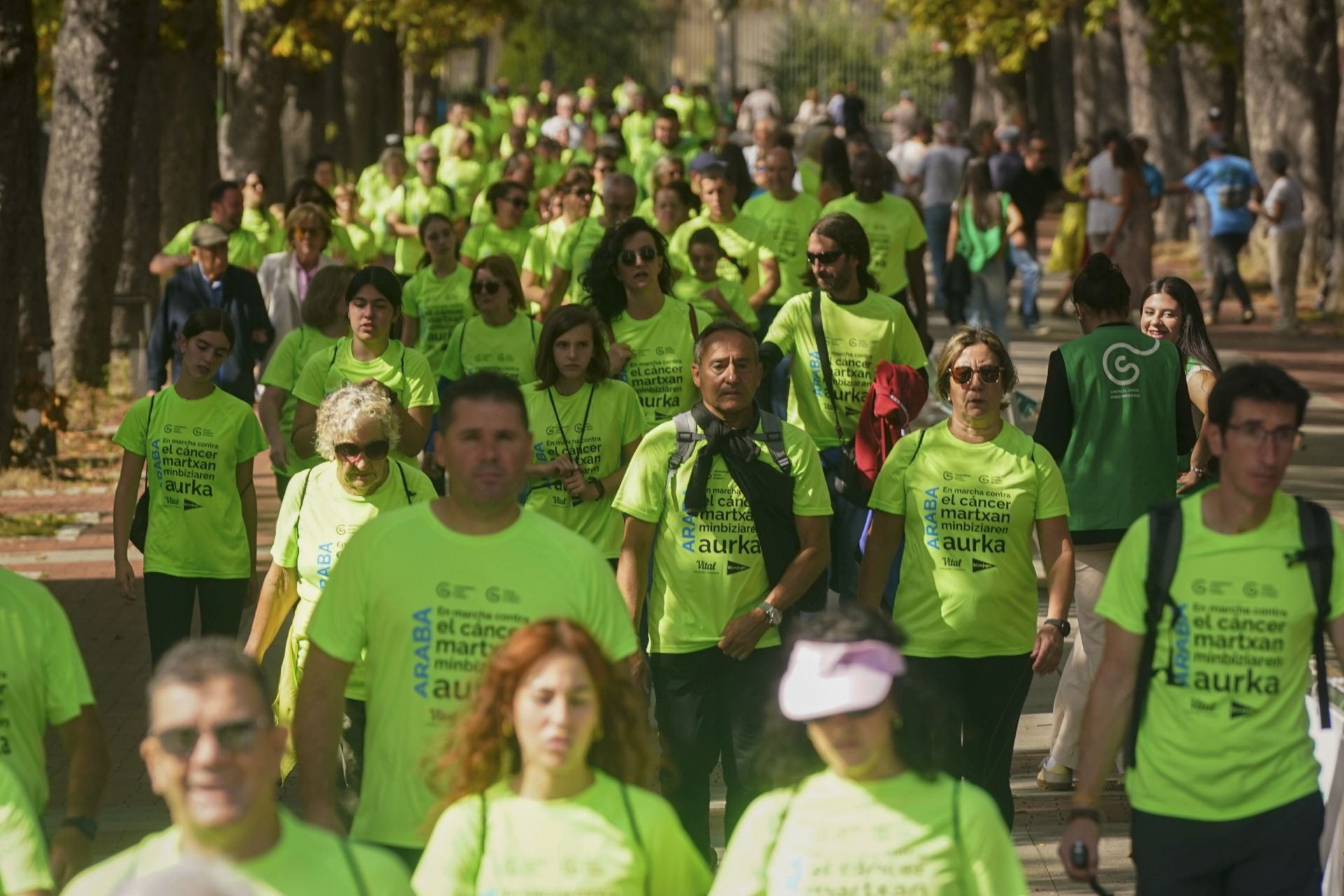 La marea verde contra el cáncer toma Vitoria