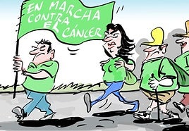 La viñeta de Cerrajería sobre la marcha contra el cáncer